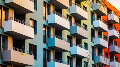 View of building balconies