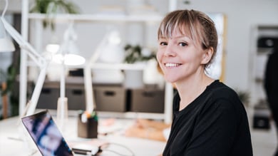 Lady working on laptop