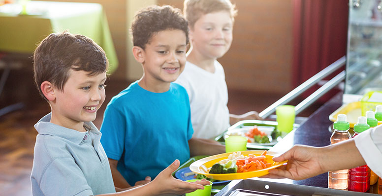 Primari school children at canteen