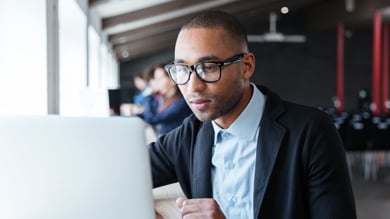 A business man working with laptop