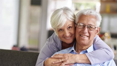 Senior couple smiling