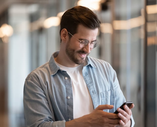 Businessman using smart phone