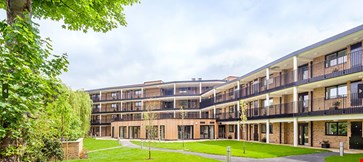 Panorama view of brick house