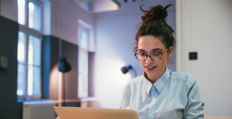 Girl browsing searching computer concept